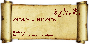 Ádám Milán névjegykártya