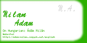 milan adam business card