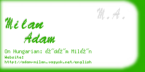 milan adam business card